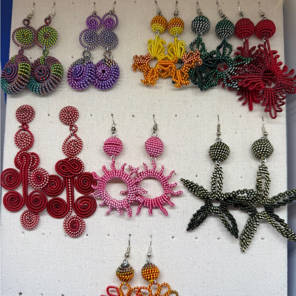 Handmade Earrings - Rainbow flower - Picture 2 of 2